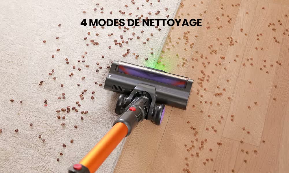 4 tryby czyszczenia na dywanie i podlodze