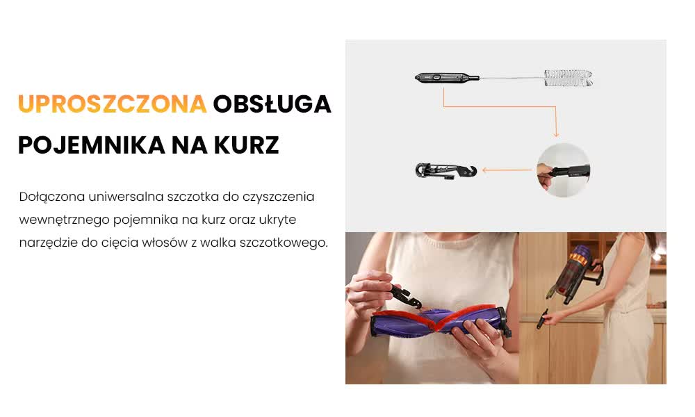 Uproszczona obsluga pojemnika na kurz