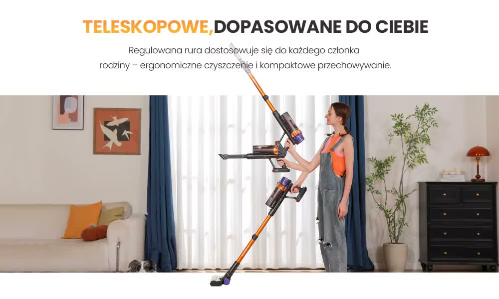 Teleskopowa rura dopasowana do wzrostu